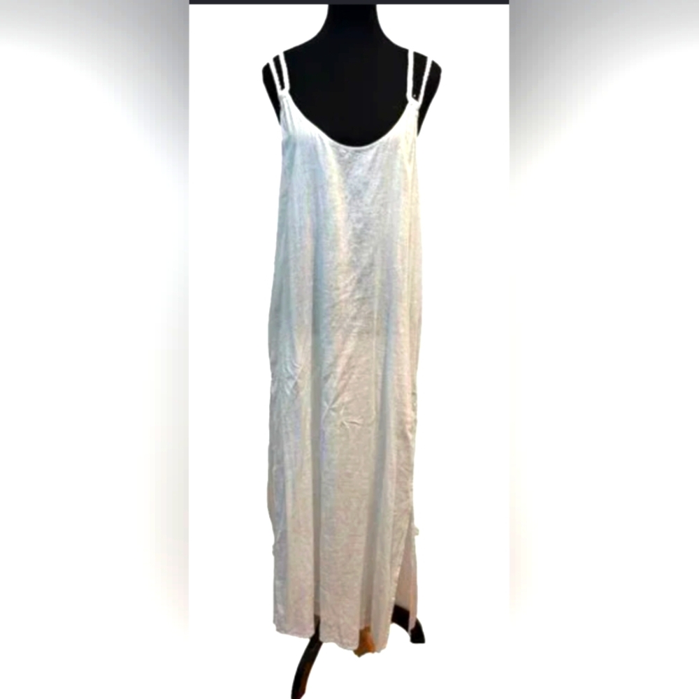Tahari White Metallica Rope Straps Maxi Swim Cover-up (Nwt)